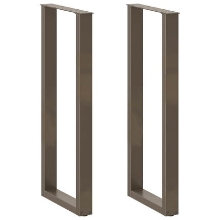barbordsben U-formet 2 stk. naturstål 50x(110-111) cm stål
