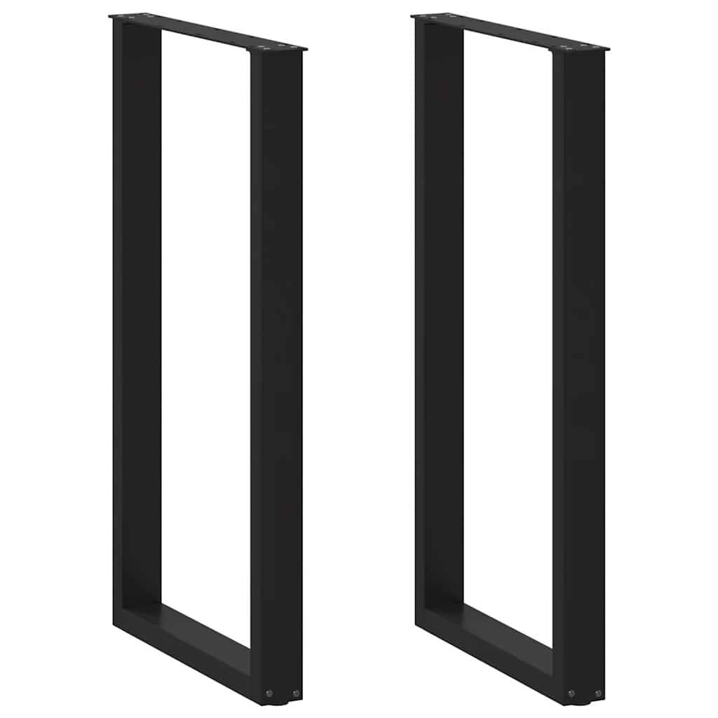 Barbordsben U-formet - 2 stk. sort stål 60 × 110-111 cm