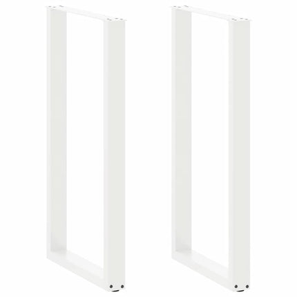 barbordsben U-formet 2 stk. hvid 60 x (110-111) cm stål