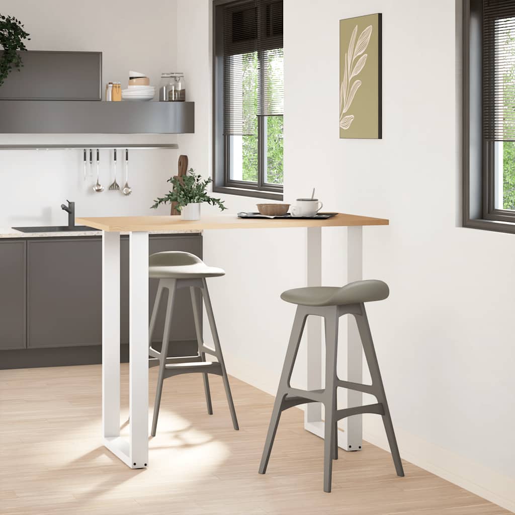 barbordsben U-formet 2 stk. hvid 60 x (110-111) cm stål