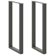 barbordsben U-formet 2 stk. antracit 60x(110-111) cm stål