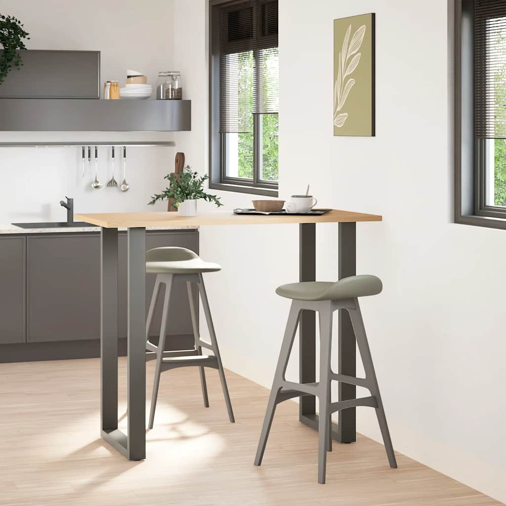 barbordsben U-formet 2 stk. antracit 60x(110-111) cm stål