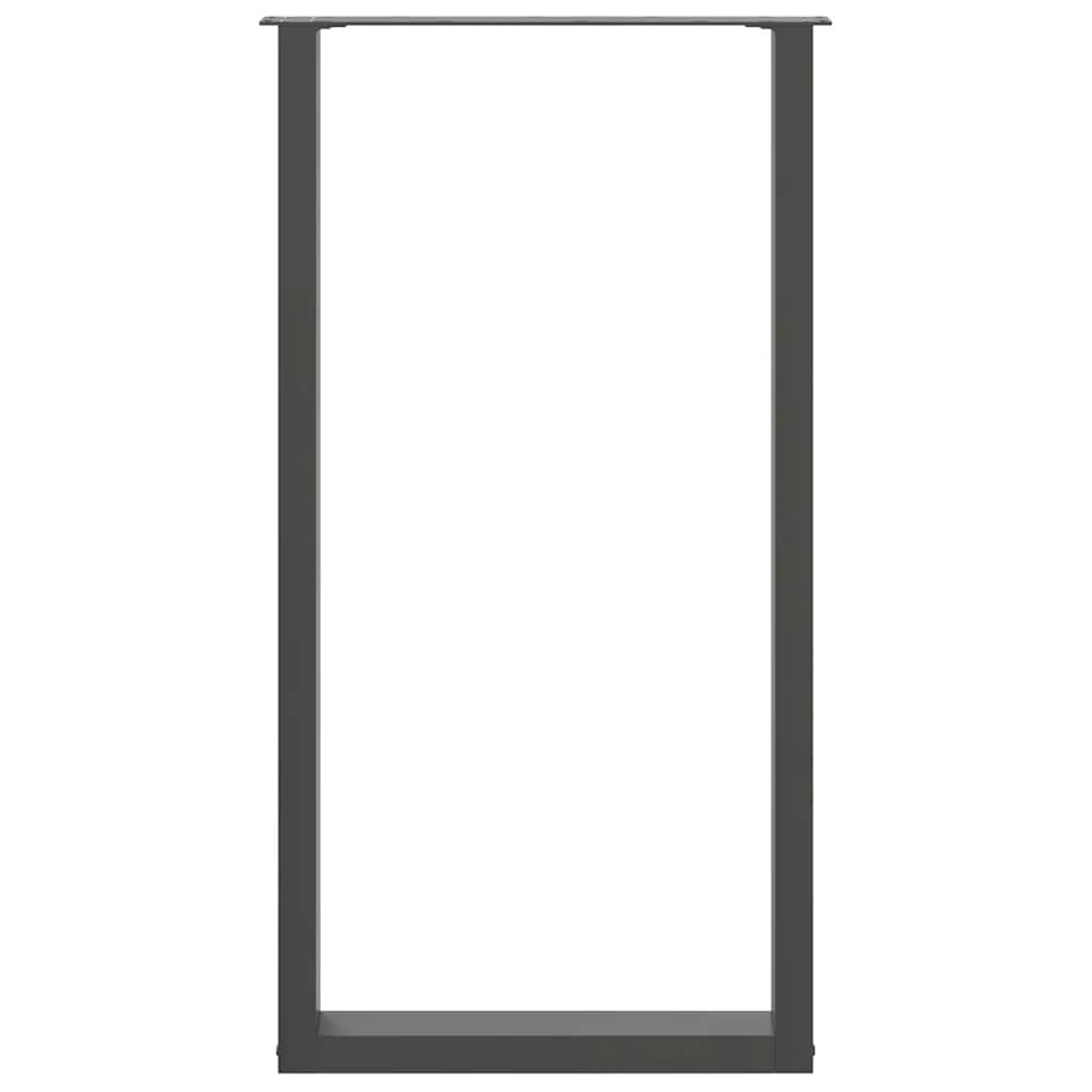 barbordsben U-formet 2 stk. antracit 60x(110-111) cm stål