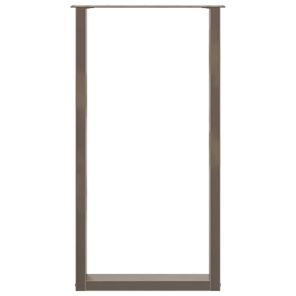 barbordsben U-formet 2 stk. naturstål 60x(110-111) cm stål