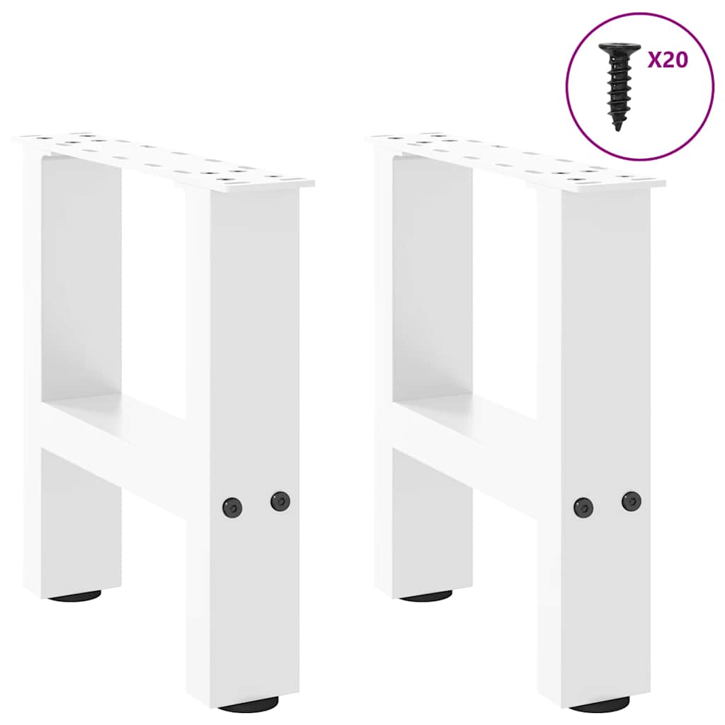 sofabordsben hvide 2 stk. 40x(30-31) cm stål