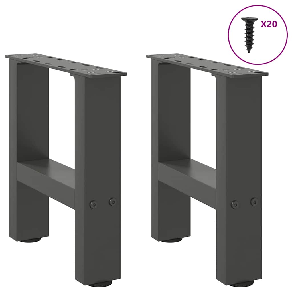 sofabordsben antracit 2 stk. 40x(30-31) cm stål