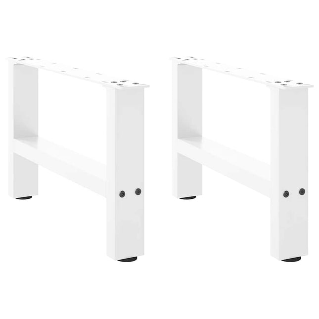 sofabordsben hvide 2 stk. 50x(30-31) cm stål
