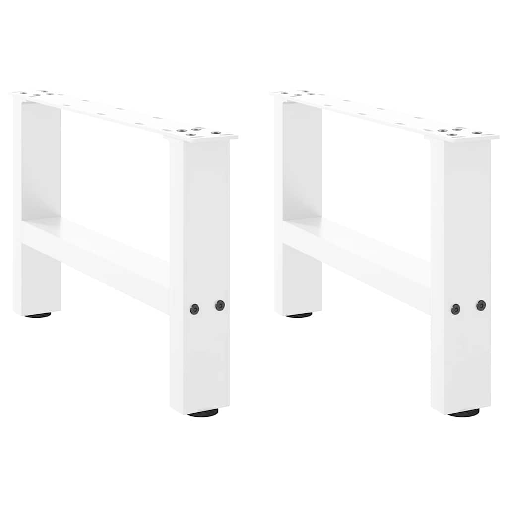 sofabordsben hvide 2 stk. 50x(30-31) cm stål