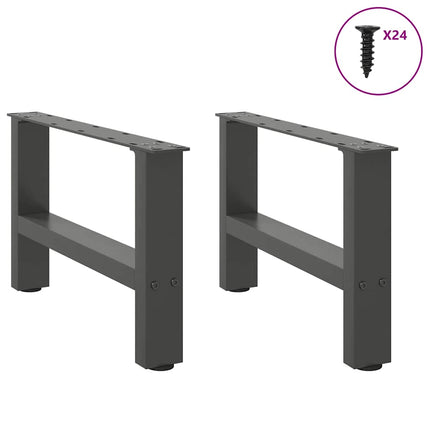sofabordsben antracit 2 stk. 50x(30-31) cm stål