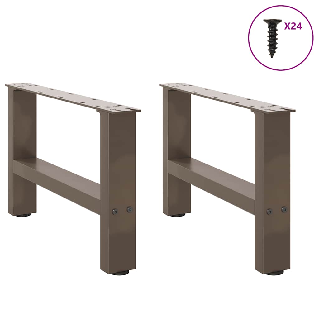 sofabordsben naturstål 2 stk. 50x(30-31) cm stål