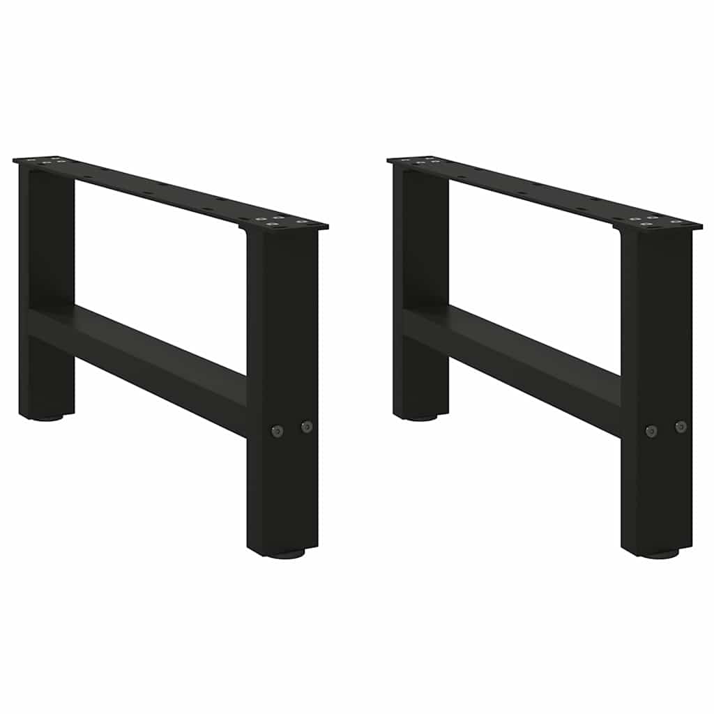 sofabordsben sort 2 stk. 60x(30-31) cm stål