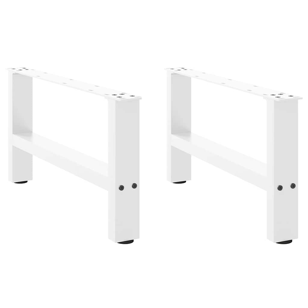 sofabordsben hvide 2 stk. 60x(30-31) cm stål