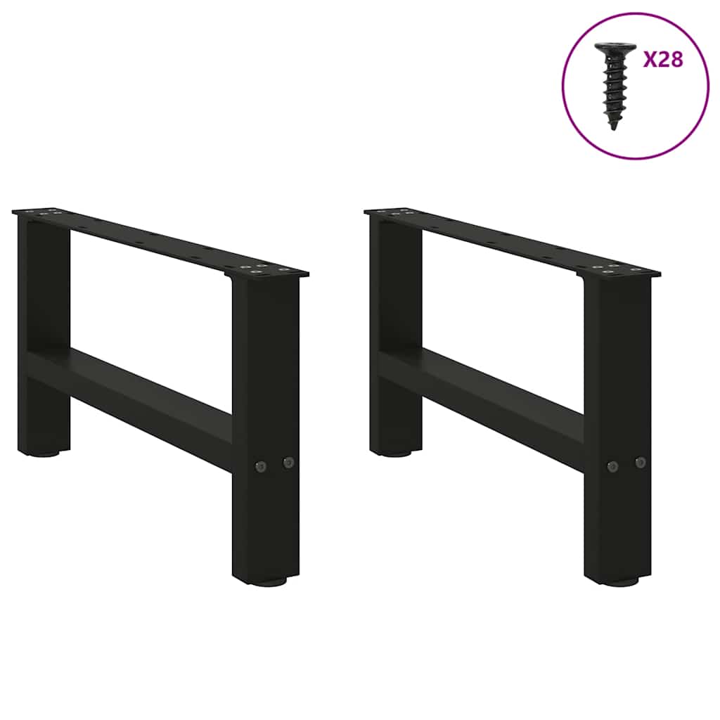 sofabordsben sort 2 stk. 70x(30-31) cm stål