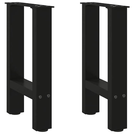 sofabordsben sort 2 stk. 28 x (42-43) cm stål