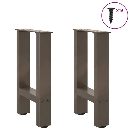 sofabordsben naturstål 2 stk. 28 x (42-43) cm stål