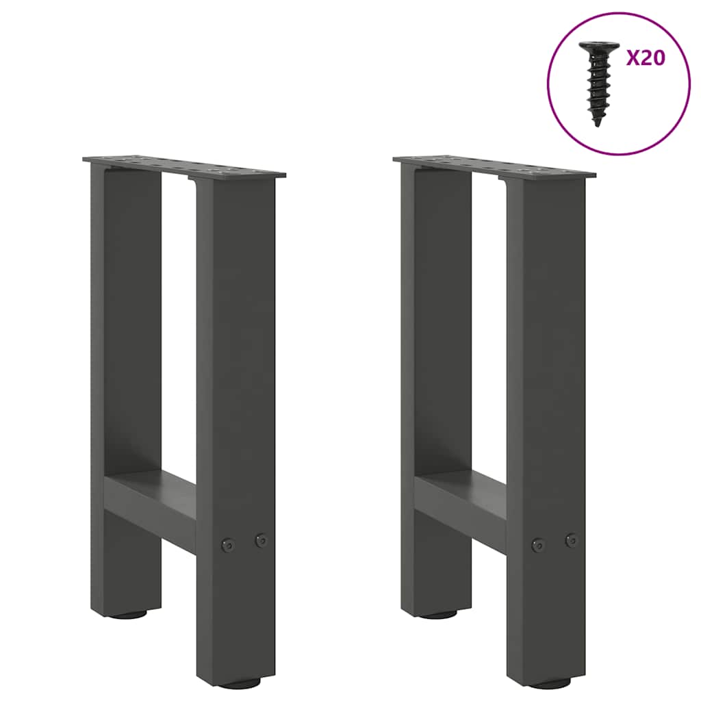 sofabordsben antracit 2 stk. 38 x (42-43) cm stål