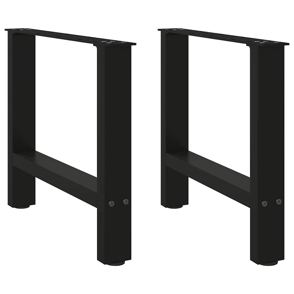 sofabordsben sort 2 stk. 50x(42-43) cm stål