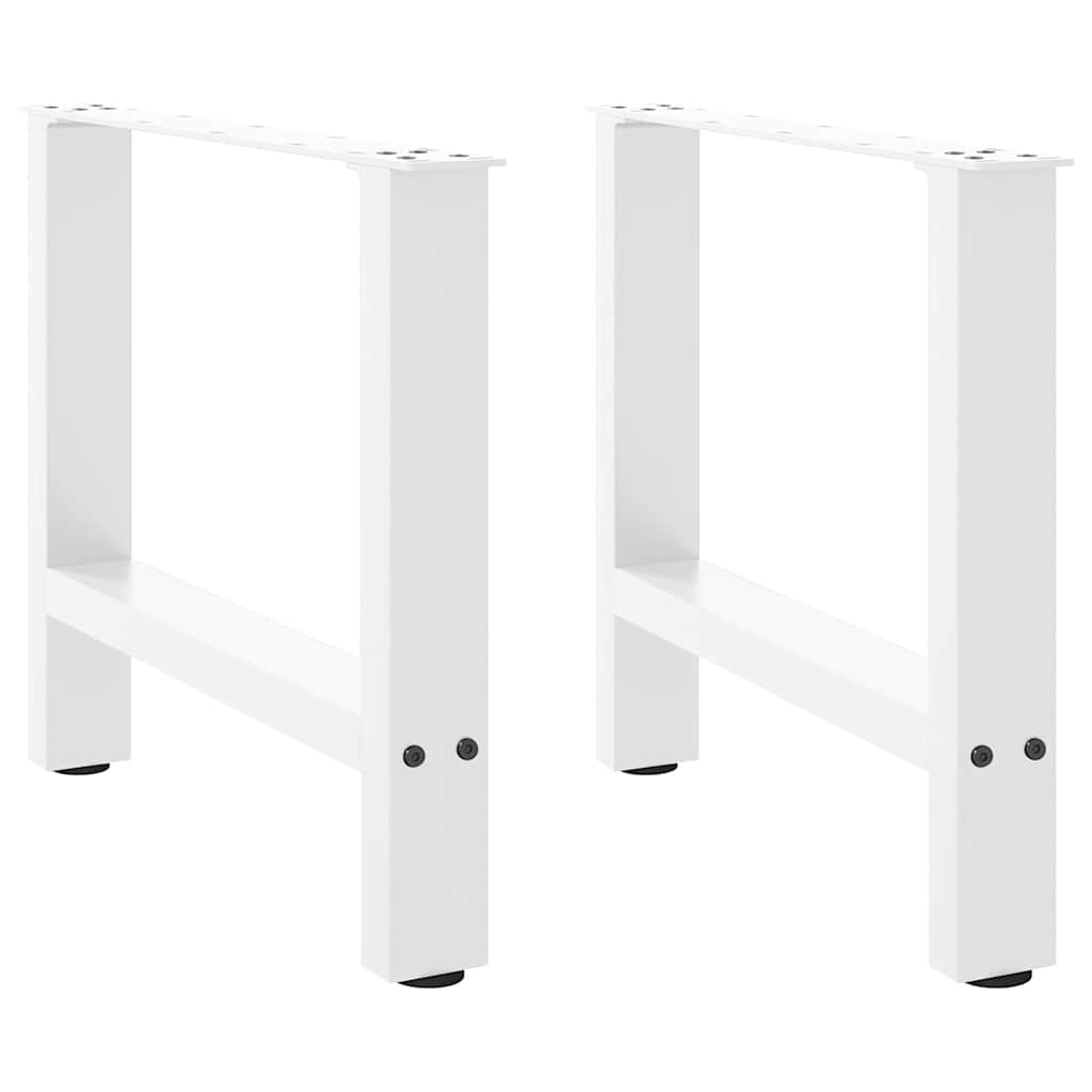 sofabordsben hvide 2 stk. 50x(42-43) cm stål