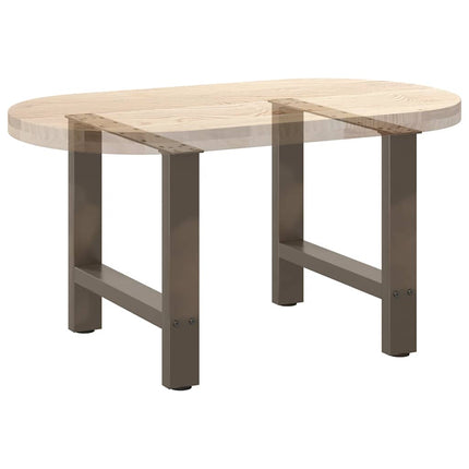 sofabordsben naturstål 2 stk. 50x(42-43) cm stål