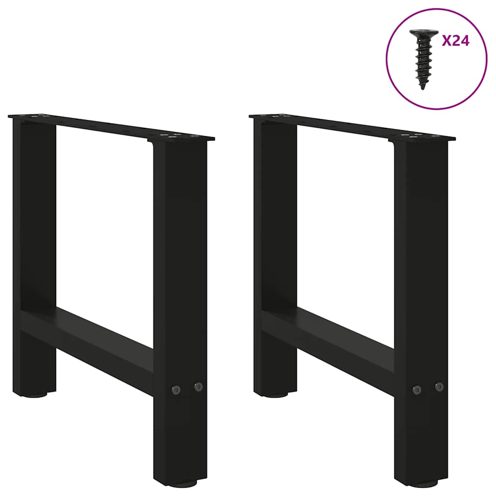 sofabordsben sort 2 stk. 60 x (42-43) cm stål