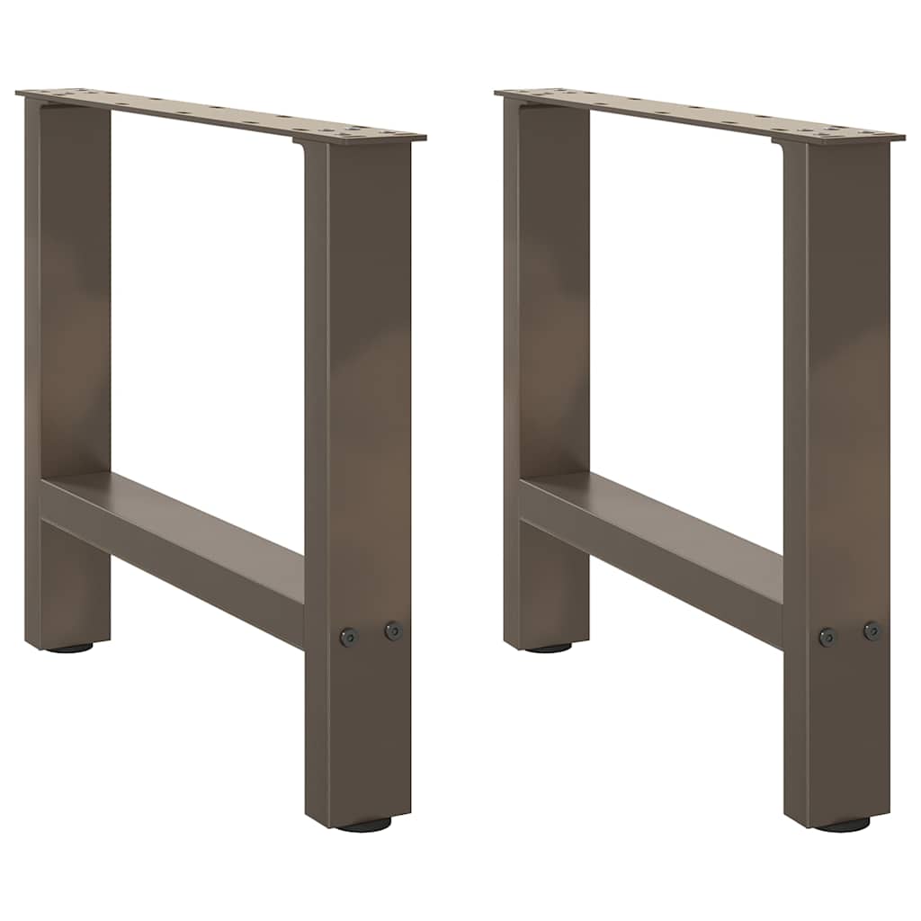sofabordsben naturstål 2 stk. 60x(42-43) cm stål