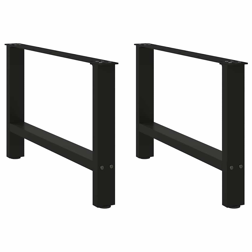 sofabordsben sort 2 stk. 70 x (42-43) cm stål