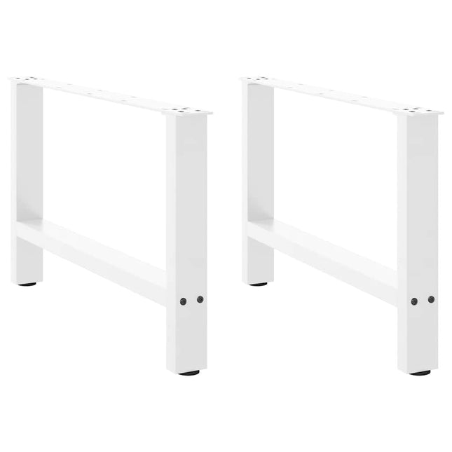 sofabordsben hvide 2 stk. 70 x (42-43) cm stål