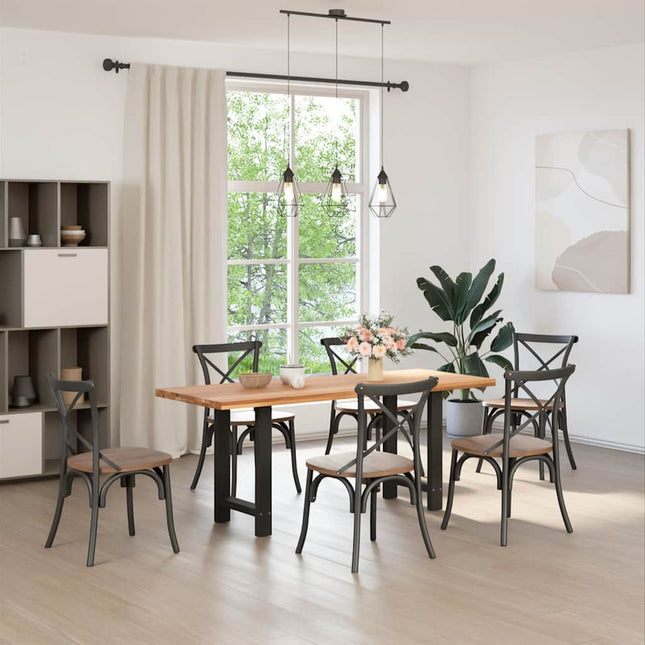 spisebordsben sort 2 stk. 50x(72-73) cm stål