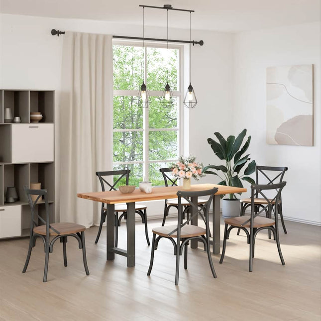 spisebordsben antracit 2 stk. 60 x (72-73) cm stål