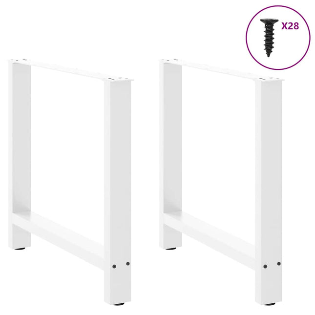 spisebordsben hvide 2 stk. 70x(72-73) cm stål