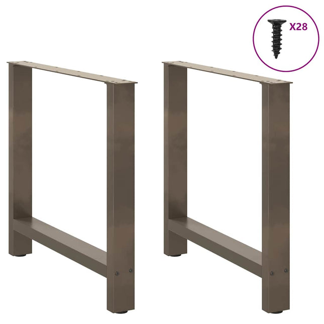 spisebordsben naturstål 2 stk. 70x(72-73) cm stål