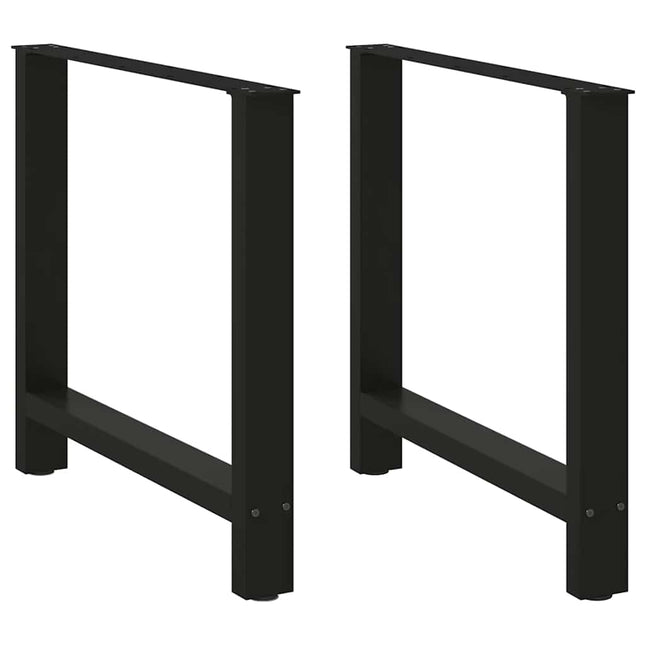 spisebordsben sort 2 stk. 80x(72-73) cm stål