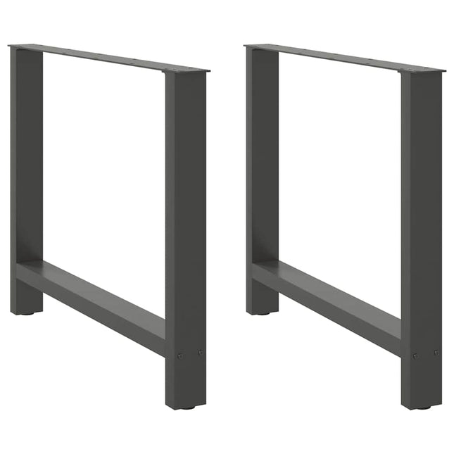 spisebordsben antracit 2 stk. 90 x (72-73) cm stål