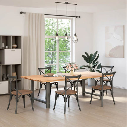 spisebordsben antracit 2 stk. 90 x (72-73) cm stål