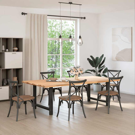 spisebordsben sort 2 stk. 100x(72-73) cm stål