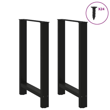 barbordsben sort 2 stk. 60x(90-91) cm stål