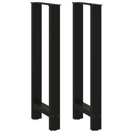 barbordsben sort 2 stk. 40x(100-101) cm stål