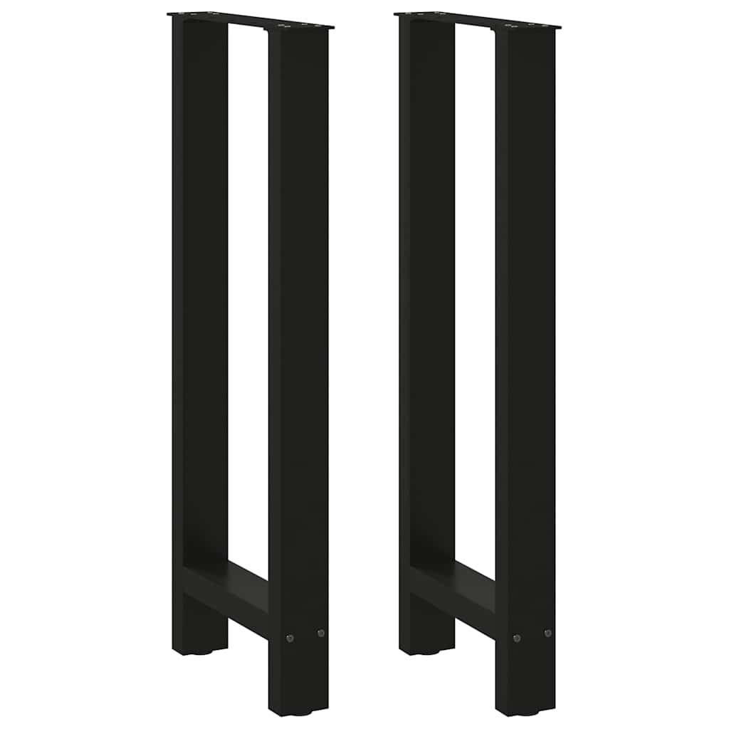 vidaXL barbordsben sort 2 stk. 40x(100-101) cm stål