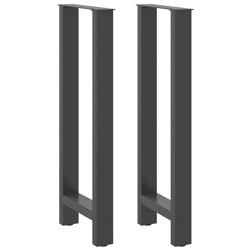 Barbordsben i stål - antracit, 2 stk., 40 × 100-101 cm
