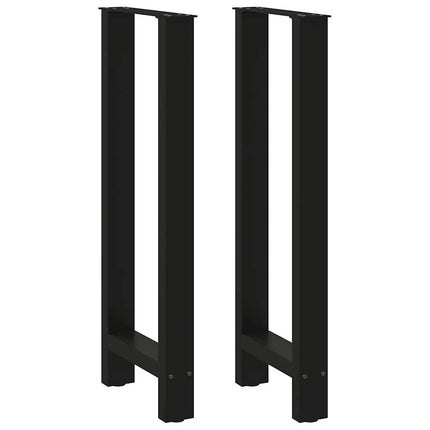 barbordsben sort 2 stk. 50x(100-101) cm stål