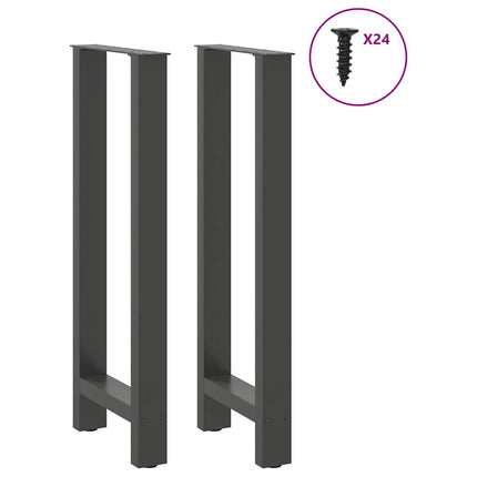 barbordsben antracit 2 stk. 50x(100-101) cm stål