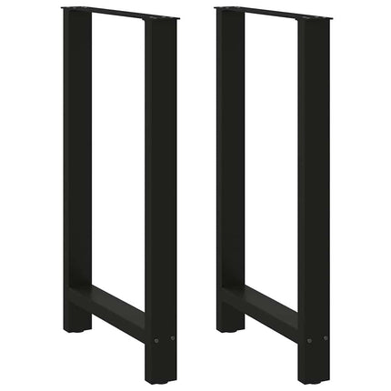 barbordsben sort 2 stk. 60x(100-101) cm stål