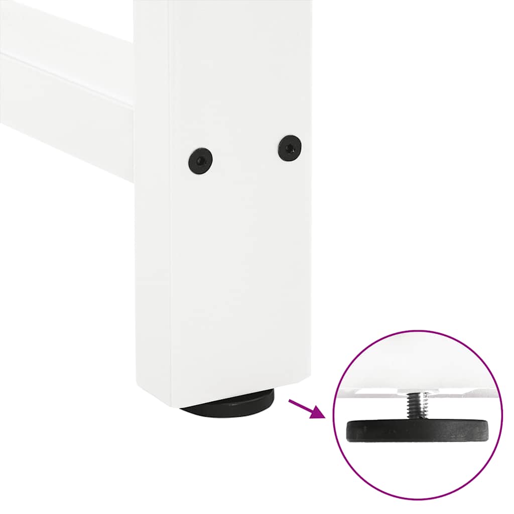 barbordsben hvide 2 stk. 60x(100-101) cm stål