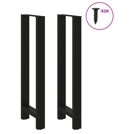 barbordsben sort 2 stk. 40x(110-111) cm stål