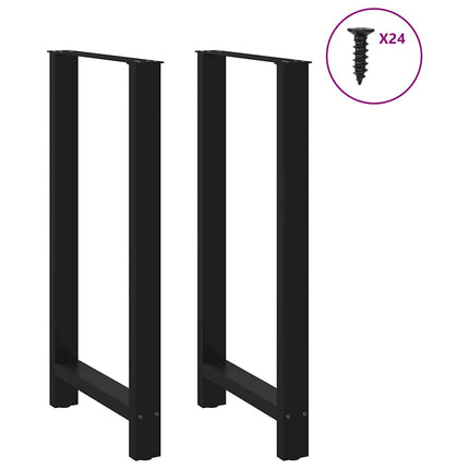 barbordsben sort 2 stk. 60x(110-111) cm stål