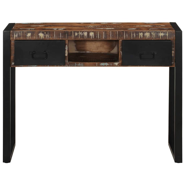 konsolbord 100x35x75 cm massivt genbrugstræ flerfarvet