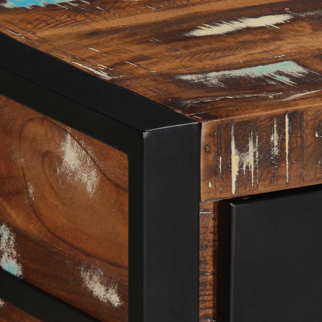 konsolbord 100x35x75 cm massivt genbrugstræ flerfarvet