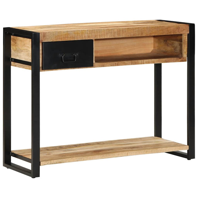konsolbord 100x35x75 cm massivt ru mangotræ