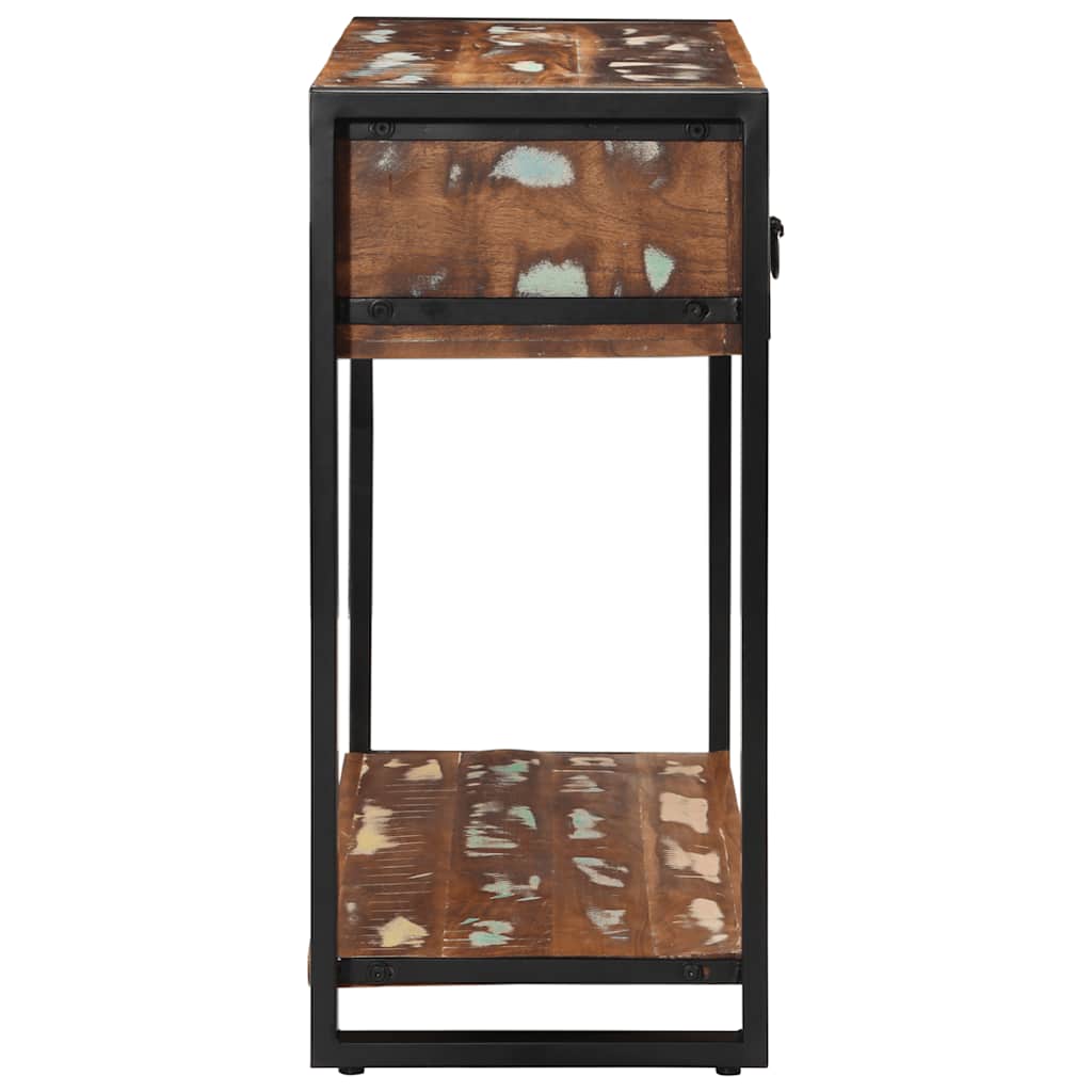 konsolbord 100x35x75 cm massivt genbrugstræ flerfarvet