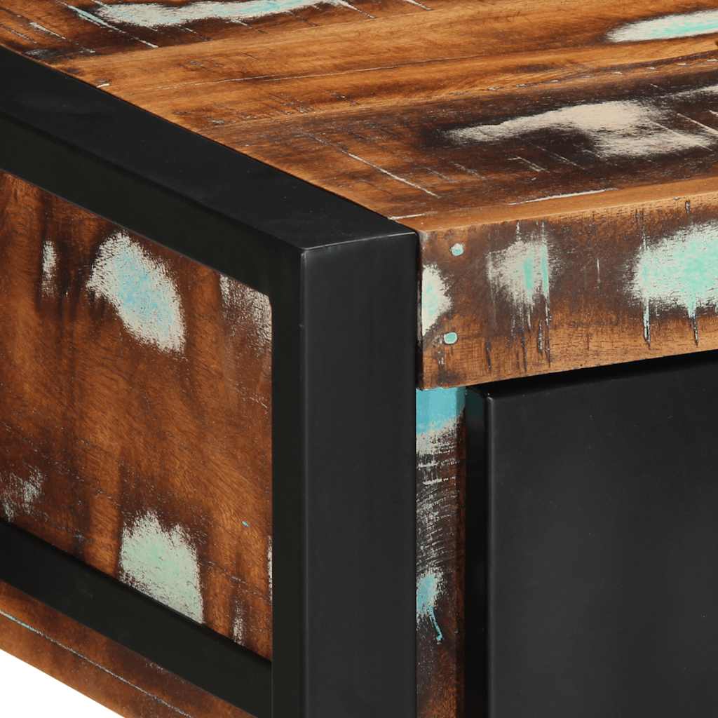 konsolbord 100x35x75 cm massivt genbrugstræ flerfarvet